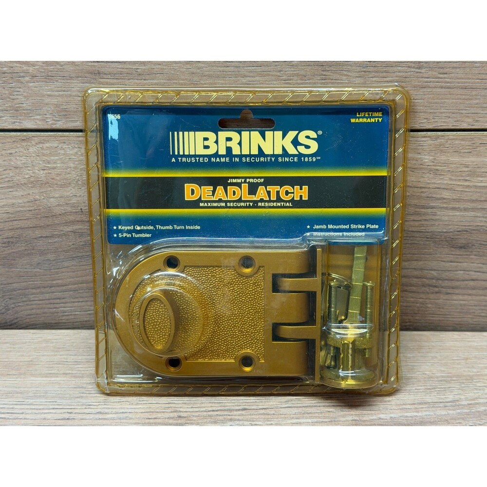 Brinks Maximum Security Single Cylinder Jimmy Proof Deadlatch Lock Key NOS